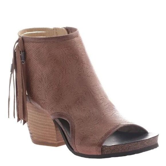 Otbt Shoes Otbt Free Spirit Leather Open Toe Bootie Sandals Fringe Size 8 - Picture 1 of 11